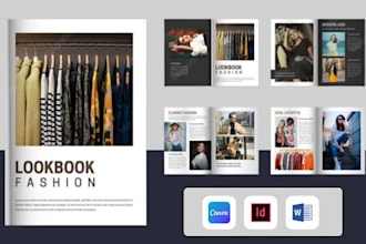 design editable products catalog and lookbook for fashion clothing jewelry brand