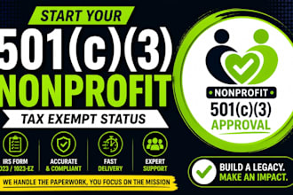 help you get 501c3 nonprofit tax exempt status with irs 1023 or 1023 ez