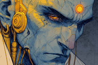 create futuristic sci fi character art