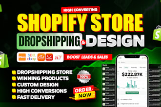 build shopify store design redesign,shopify website, shopify autods dropshipping