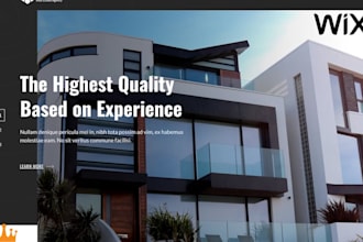 build wix property developer website real estate development company website