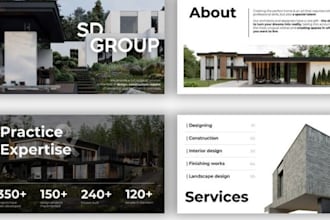 design modern business presentation or business proposal slides for companies
