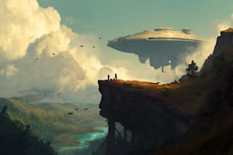 design professional sci fi concept art and futuristic environment illustrations