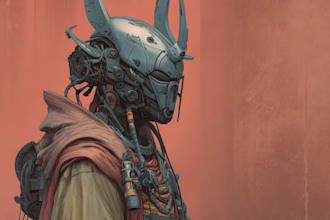 make epic space warrior and sci fi character