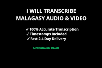 transcribe malagasy audio and video accurately