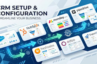 setup salesforce, monday crm, hubspot crm, zoho, pipedrive, freshsales, odoo crm