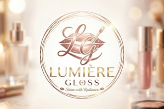 design a luxurious and feminine lip gloss brand logo for your business