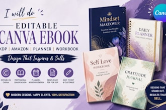 do editable canva ebook kdp amazon planner design workbook canva ebook design