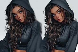 draw your characters and fanart in semi realistic art