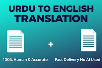 manually translate urdu to english in 24 hrs, native speaker