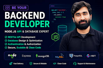 be your backend developer for node js api and database