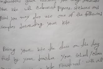do handwriting in neat words