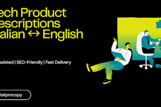write and translate tech product descriptions and translate italian english