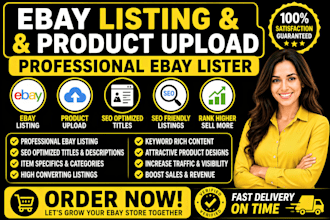 ebay listing, ebay product listing, ebay lister, ebay product upload