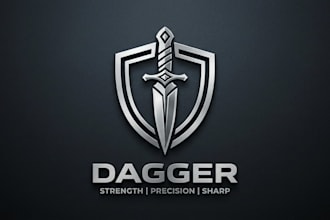 design a bold and sharp dagger logo for your brand
