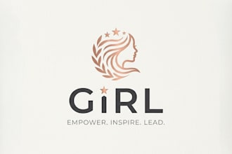 design an elegant and stylish girl logo for your brand