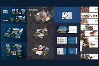 design real estate land listing marketing brochure, industrial property booklet