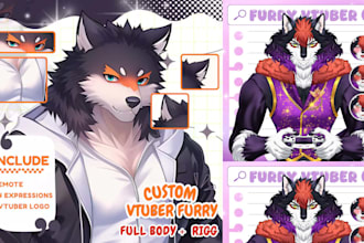 custom 3d vrchat vtuber furry nsfw avatar rigged unity vrc model vr character