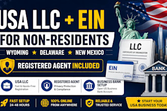 be your wyoming, delaware or new mexico registered agent, USA llc registration