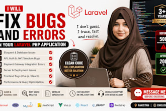 fix bugs and errors in your laravel PHP application