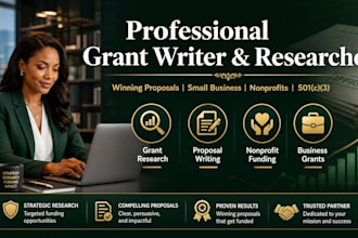 write winning grant proposals and apply for grants for nonprofits and businesses