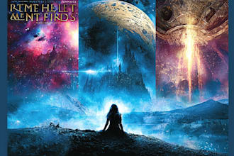 design a stunning sci fi book cover illustration