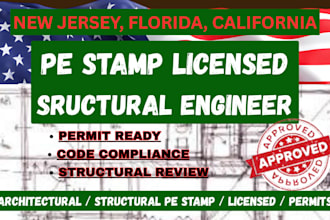 provide pe stamping for architectural plans in california an new jersey