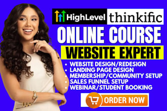 setup coaching online course thinkific gohighlevel course website sales expert