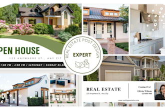 design modern real estate social media posts in canva