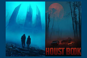 design a professional sci fi book cover or space opera illustration