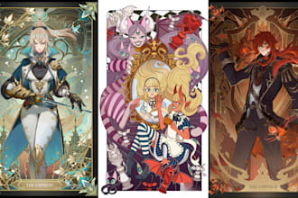 do custom tarot cards, oracle, zodiac, playing cards, tcg for games collectibles