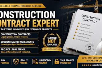 draft construction contract, project legal terms, subcontractor agreement