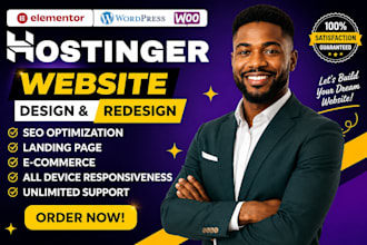 be your hostinger expert to design redesign a modern website