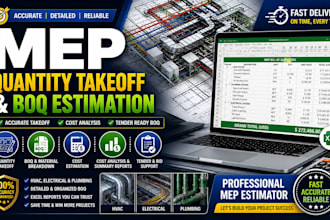 do mep quantity takeoff, cost estimation, boq for construction projects