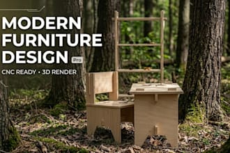 design modern furniture with 3d render
