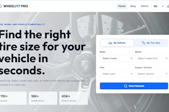 build tires size finder website with all vehicle database