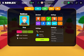 game UI UX for mobile roblox and unity games