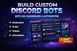 develop a discord bot with full dashboard, automation, and commands