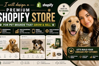 build shopify store for pet supplies, dog and cat product pet dropshipping store