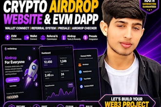 develop crypto airdrop, dapp, presale websites
