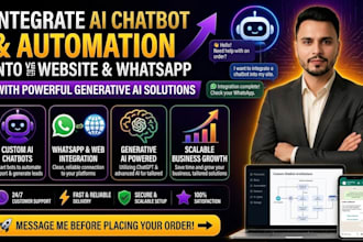 integrate ai chatbot and automation into your website or whatsapp