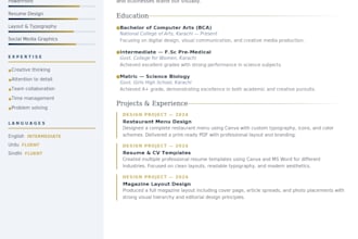 design a professional resume or CV using canva