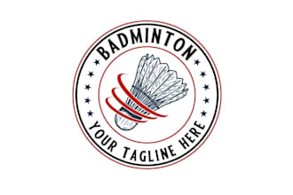 design gym, warrior, fitness , sports and badminton logo