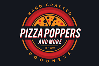design pizza box, burger, label, and product package logo