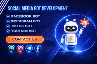 custom social media bot, tiktok bot, instagram bot, youtube bot, twitter x bot