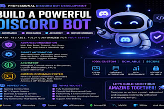 build discord bot with automation, moderation, ai chatbot, custom command system