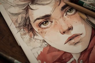draw a digital watercolor illustration