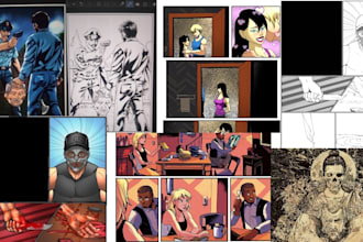 draw custom comic book art in marvel or illustration graphic novel