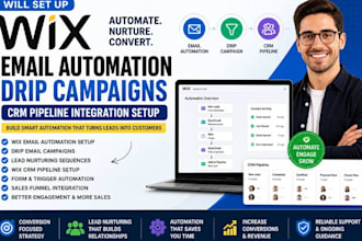 setup wix email automation drip campaigns wix CRM pipeline and wix sales funnel