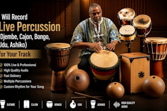 record percussion instrument djemde cajon bongo udu ashiko for your track